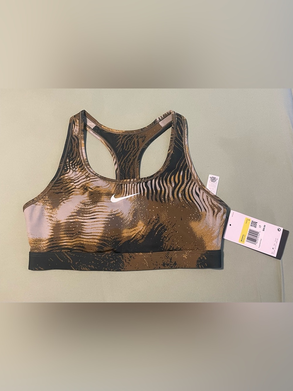 Nike Dri-FIT Women's Brown Camo Sports Bra Size Small NEW